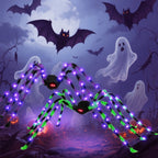 Haunt & Co Outdoor, 5Ft Giant Spider Light Up Spider, 2 Pack Scary Large Halloween Spider Decor for Home Party Favor Yard Decor