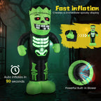Haunt & Co Costway 8.4 Ft Tall Halloween Inflatable Decoration LED-lit Inflatable Green Zombie