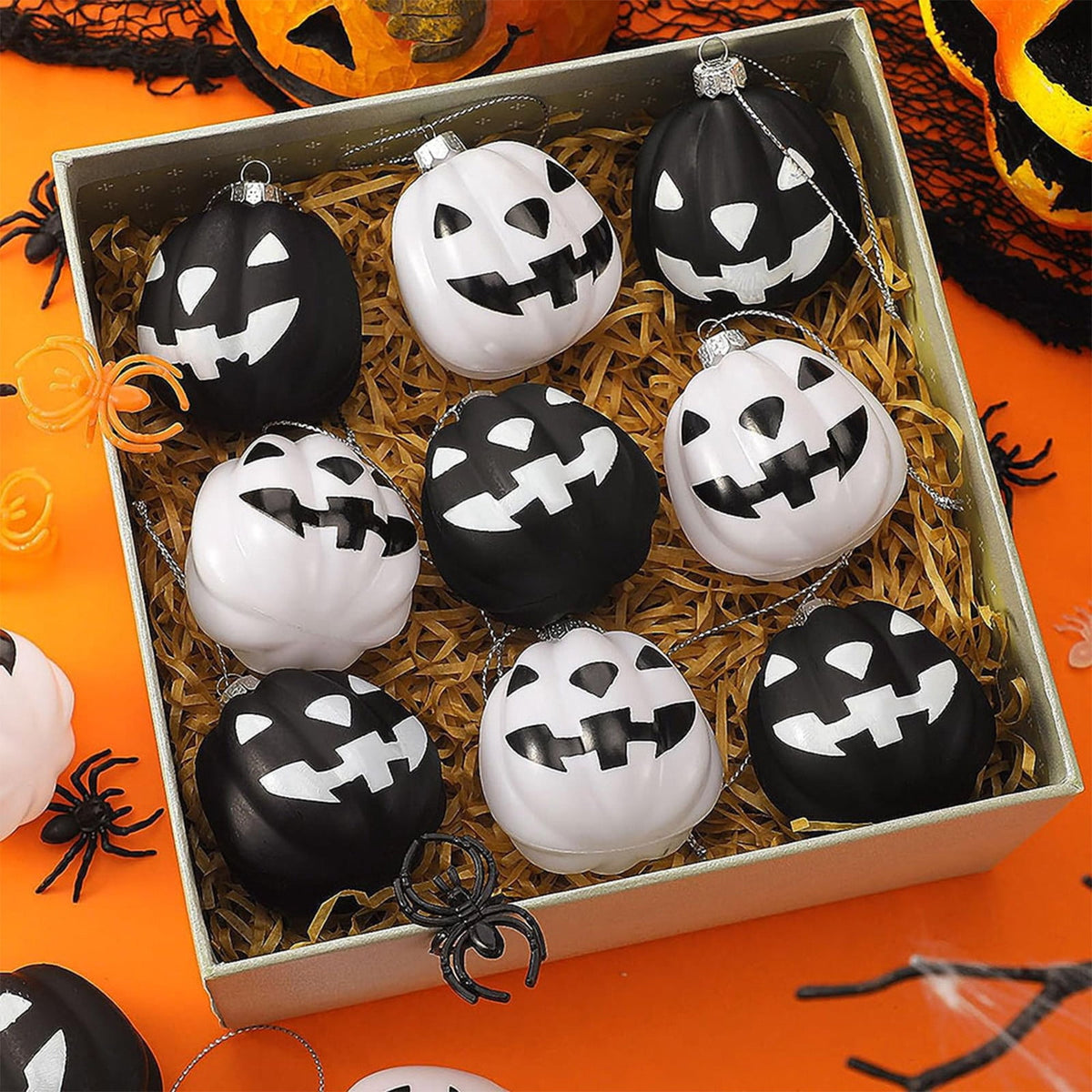Haunt & Co HomeKingdee Halloween Ornaments Pumpkin Tree Decorations Night Christmas JackoLantern Hanging Ball Plastic Spooky Horror Gothic Christmas Home Ornaments