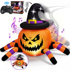 Haunt & Co (2 pack) 2.6ft Remote Control Halloween Inflatable with Music Lights,Pumpkin Spider Car Blow ups Rc Car,Indoor Outdoor Decorations