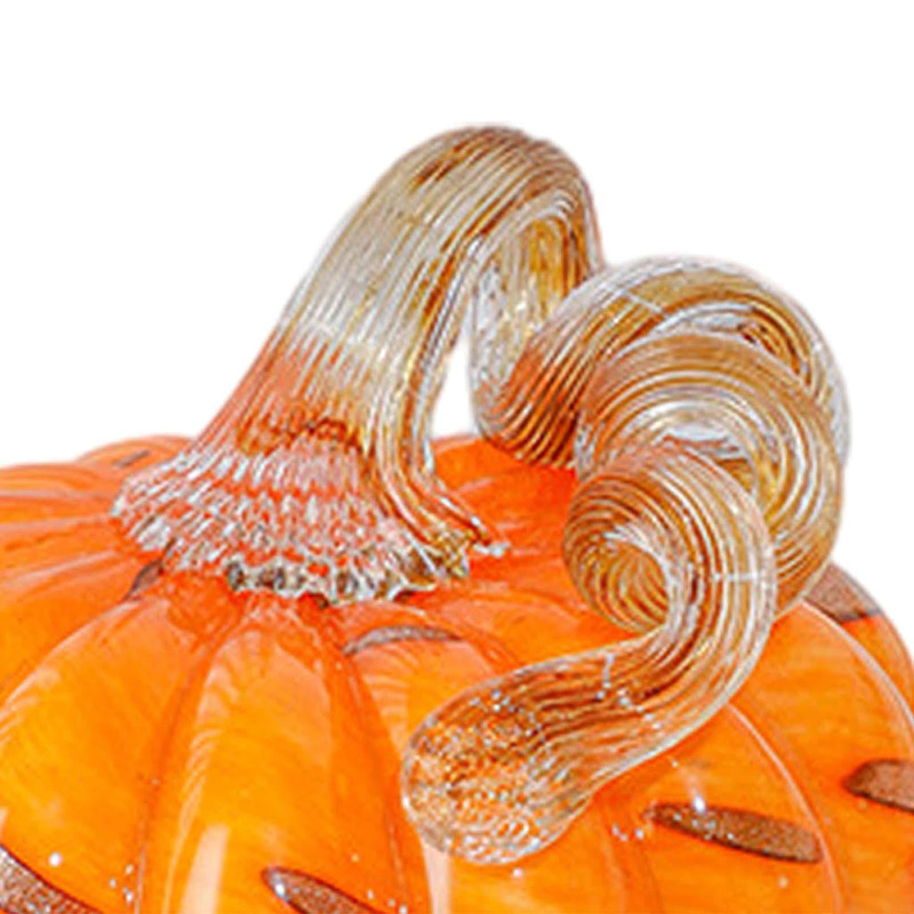 Haunt & Co Glass Pumpkin Decoration Modern Pumpkin Ornament for Bedroom Halloween Home S