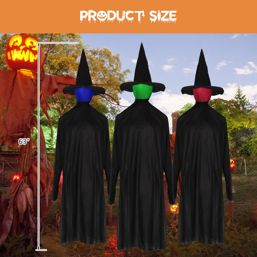 Haunt & Co Zimtwon 5.2ft Halloween Witches Halloween Props Sorcerers Animated Wicked Sound LED Lighted Glowing Head