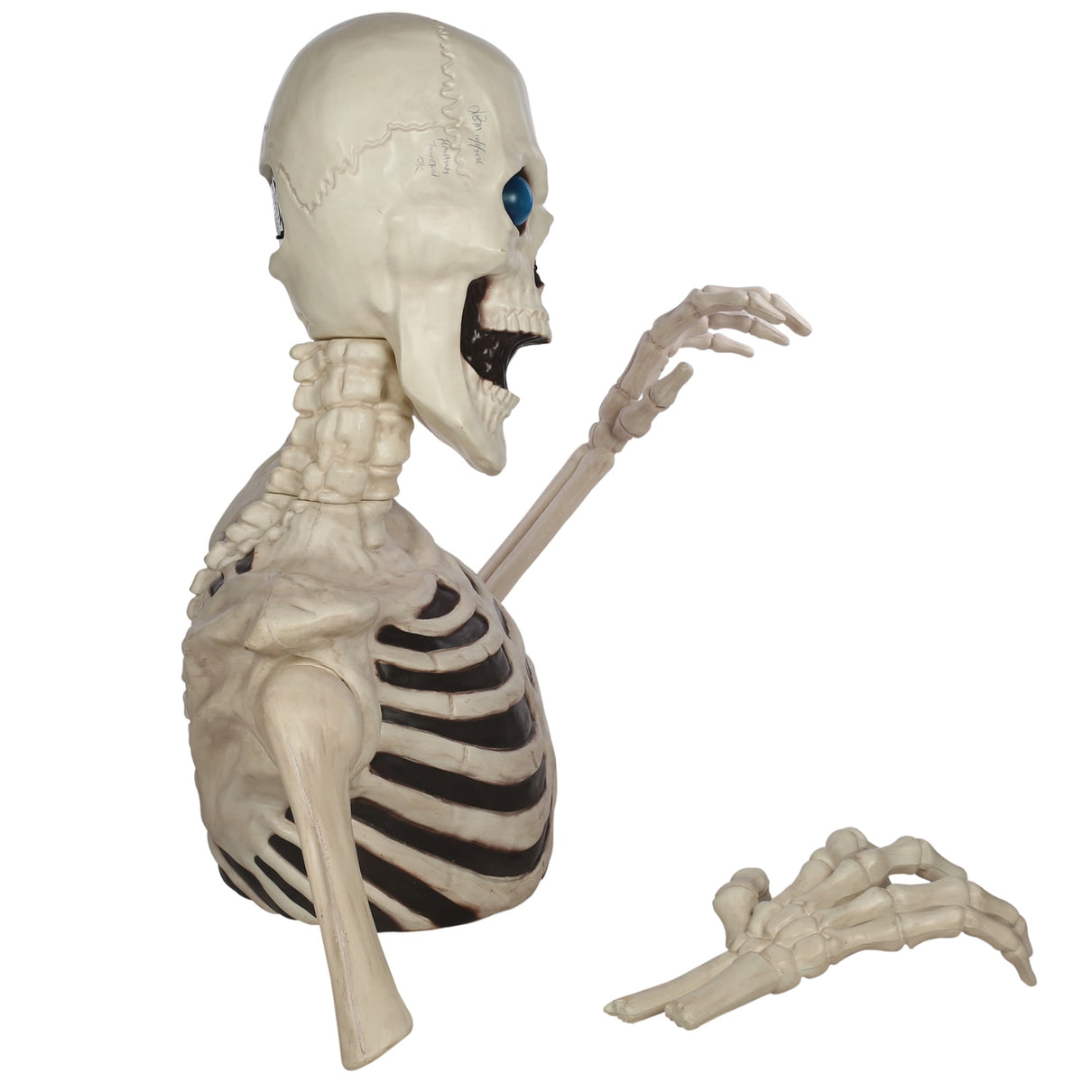 Haunt & Co 48" Halloween Giant Groundbreaker Skeleton with LED Light Moving Eyes, Creepy Sound Effect