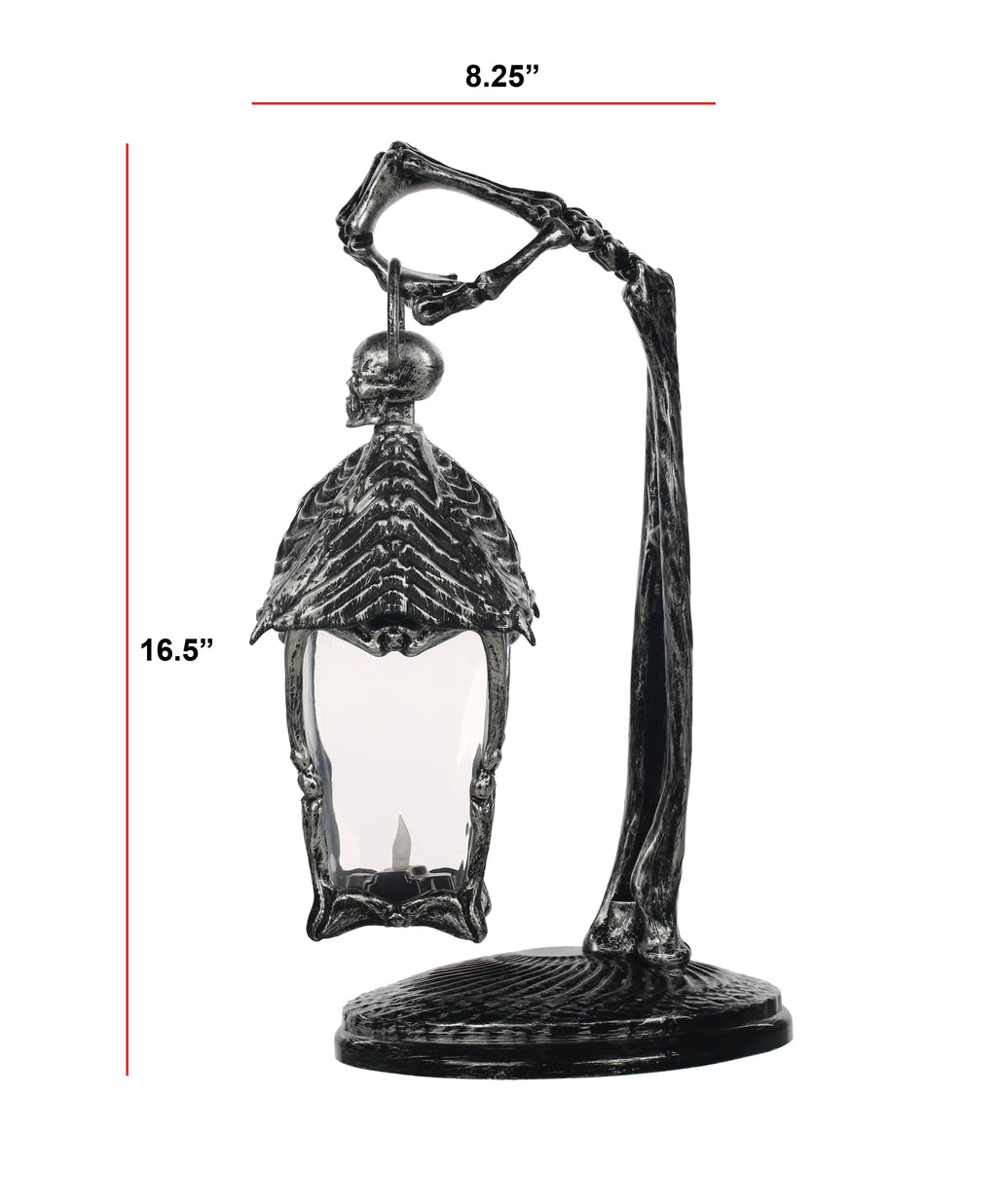 Haunt & Co Halloween Light Up Skeleton Lantern Tabletop or Hanging Wall Decoration