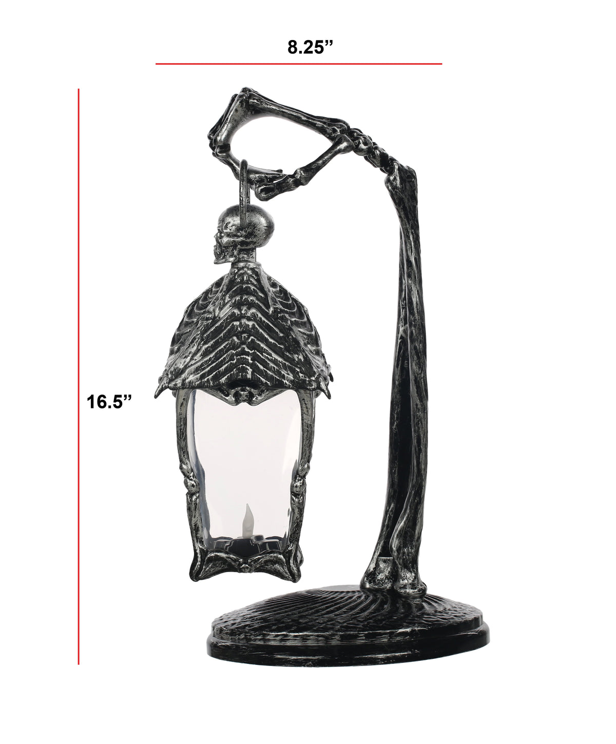 Haunt & Co Halloween Light Up Skeleton Lantern Tabletop or Hanging Wall Decoration