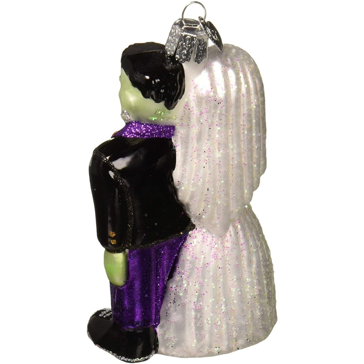 Haunt & Co Halloween Decorations Glass Blown Ornaments for Christmas Tree Frankenstein and Bride