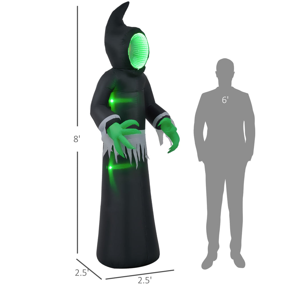 Haunt & Co HOMCOM 8ft Inflatable Halloween Mirror Face Ghost, Outdoor LED Display