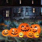 Haunt & Co 7.4' Halloween Inflatables Outdoor with LED Lights 7pcs Blow up Pumpkins