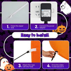 Haunt & Co 8FT Halloween Inflatable Pumpkin Ghost Scene, 5 Total LEDs, Waterproof Polyester, Quick Inflation with Stakes/Ropes