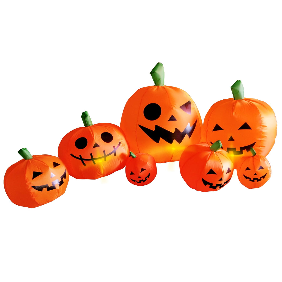 Haunt & Co 8 ft Halloween Inflatable Pumpkin, Giant Lighted Jack-O'-Lantern Blow Up Yard Decoration Waterproof with LED, Blower, Stakes and Tethers