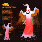 Haunt & Co Gymax 8ft Inflatable Halloween Ghost Blow Up Decoration w/ Built-in Flame Light