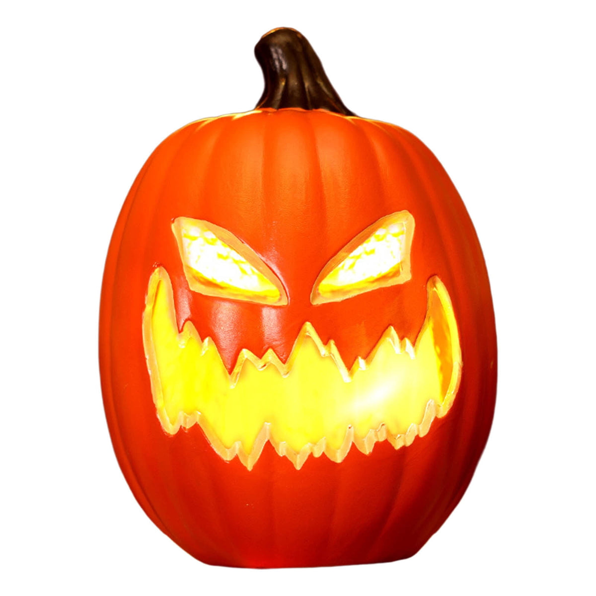 Haunt & Co Halloween LED Light Up Pumpkin Decorations for Home,12" Blow Molded Jack O Lantern with Realistic Carved Design,Battery Operated Indoor Outdoor Halloween Party Decor,Bar,Yard,Porch