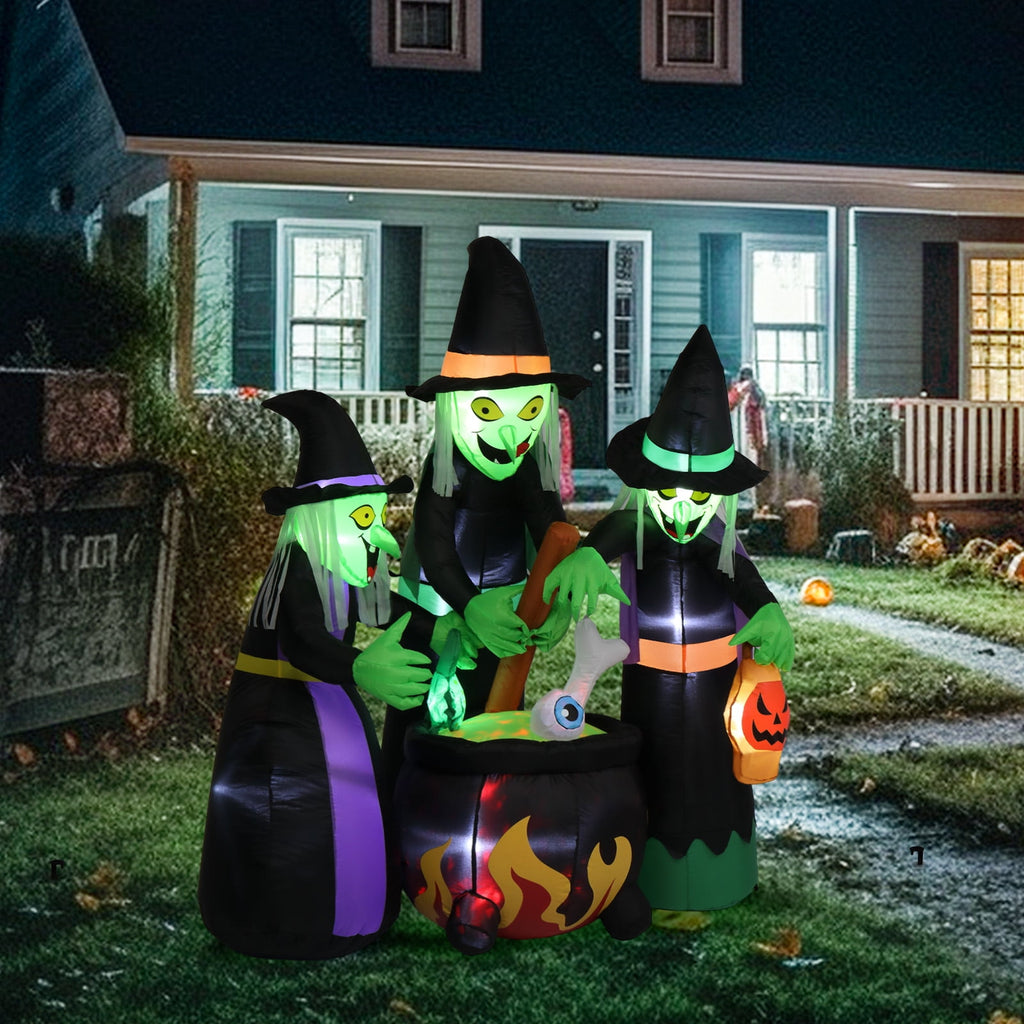 Haunt & Co 6' Halloween Inflatables Outdoor Halloween Witches Decoration Blow up Witches