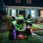 Haunt & Co 6' Halloween Inflatables Outdoor Halloween Witches Decoration Blow up Witches