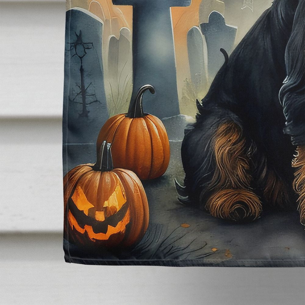 Haunt & Co Halloween Airedale Terrier Dog House Flag 28x40IN Double-Sided Polyester Decorative Sleeve Pole Flag