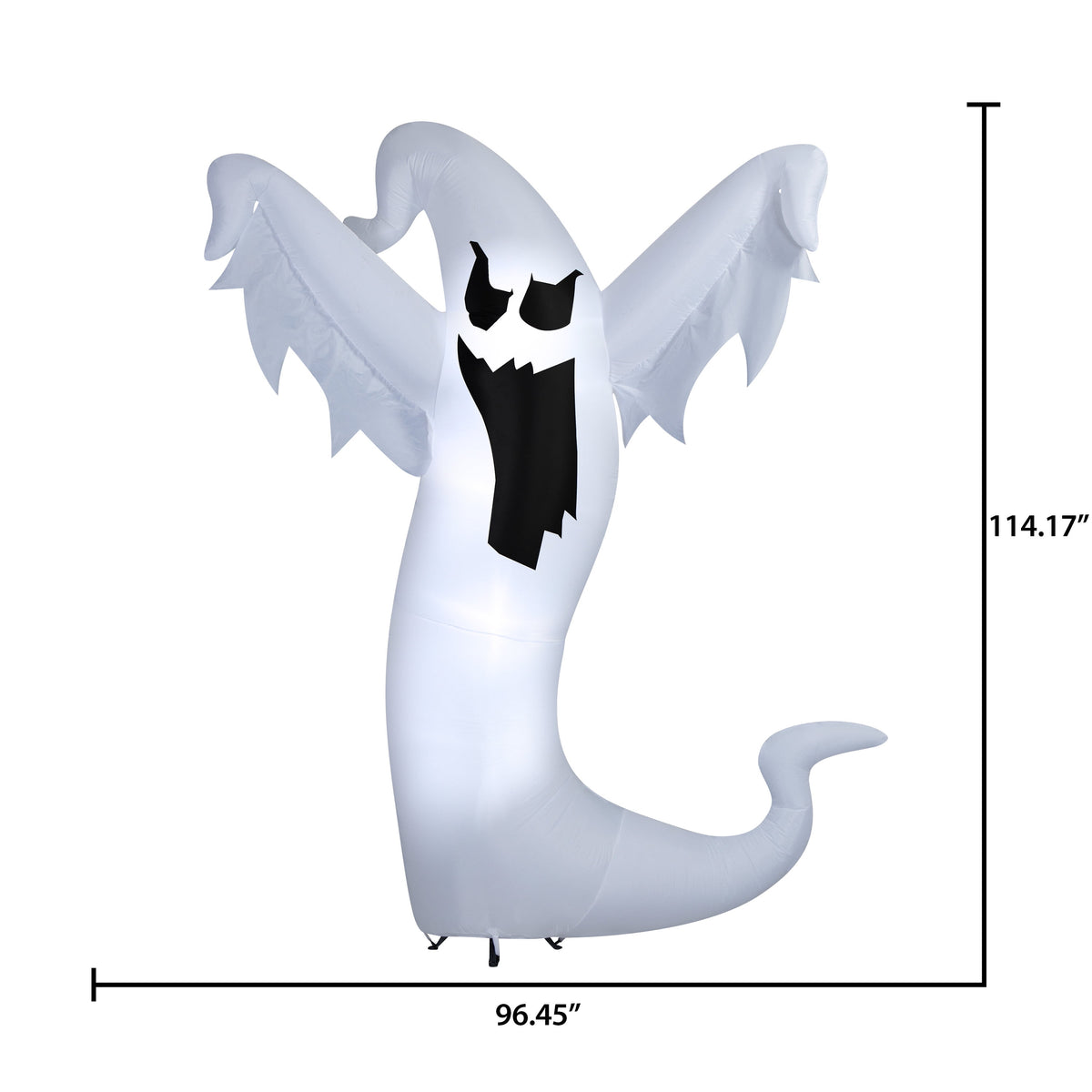Haunt & Co Scary Ghost Airblown Yard Inflatable, Multicolor, 9.5', Halloween