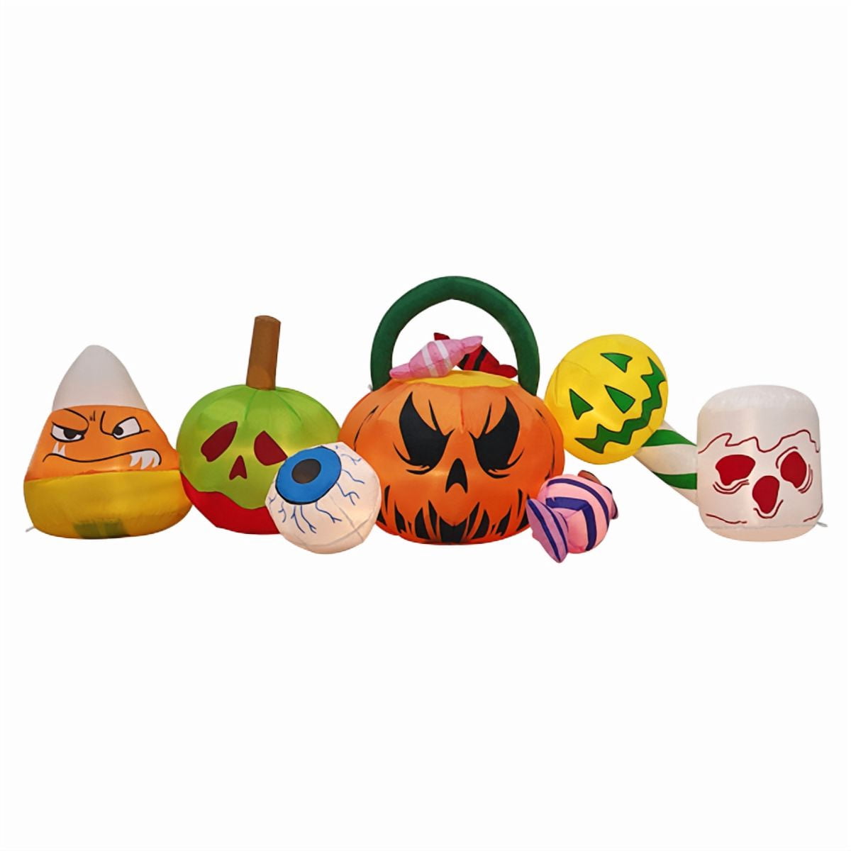 Haunt & Co 8FT Halloween Inflatable Pumpkin Ghost Scene, Waterproof Polyester, Quick Inflation with Stakes/Ropes