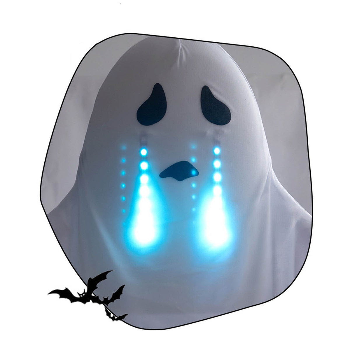 Haunt & Co Roiihwy Halloween Decorations White Ghost Ornament, Voice Activated Talking, Indoor Outdoor Decorative, 43.3x31.5x7.9in Multicolor