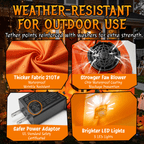 Haunt & Co 7.5 FT Long Halloween Inflatables Pumpkin Family Lighted,7 Pumpkins Blow Up Yard Decoration, Built-in LEDs, Stakes & Tethers Included