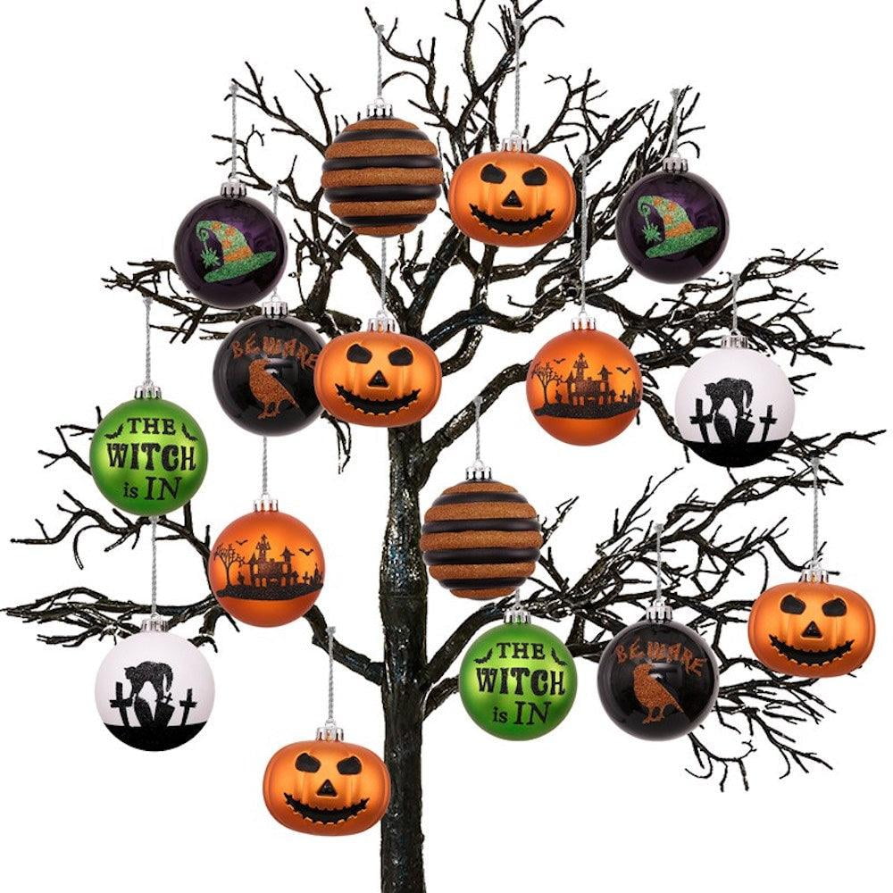 Haunt & Co Halloween Ornament Round Ball 16 Piece Set