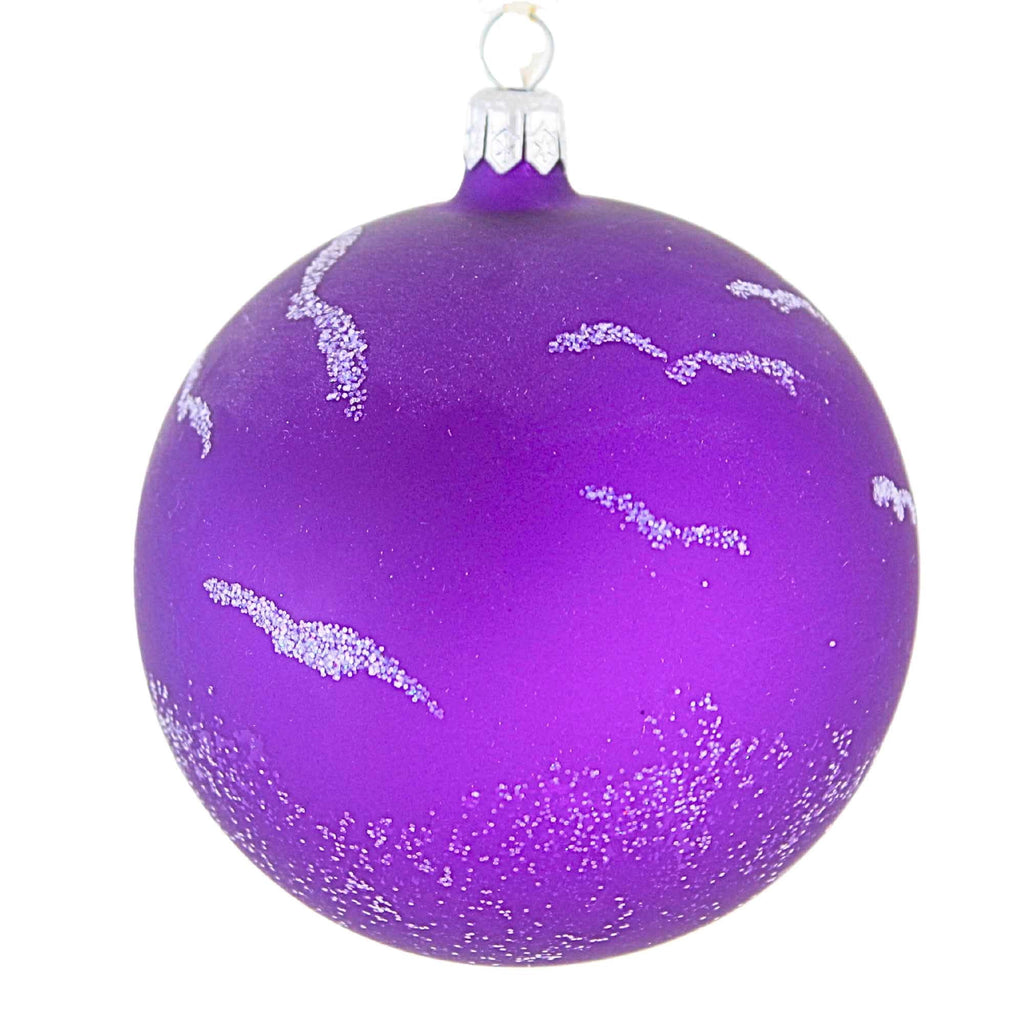 Haunt & Co Laved Italian Ornaments FLYING GREEN WITCH BALL Halloween Pumpkin Broom 936326