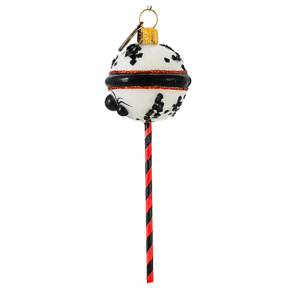 Haunt & Co Blu Bom Black White Spider Cake Pop Glass Ornament Halloween Sweets 2022135