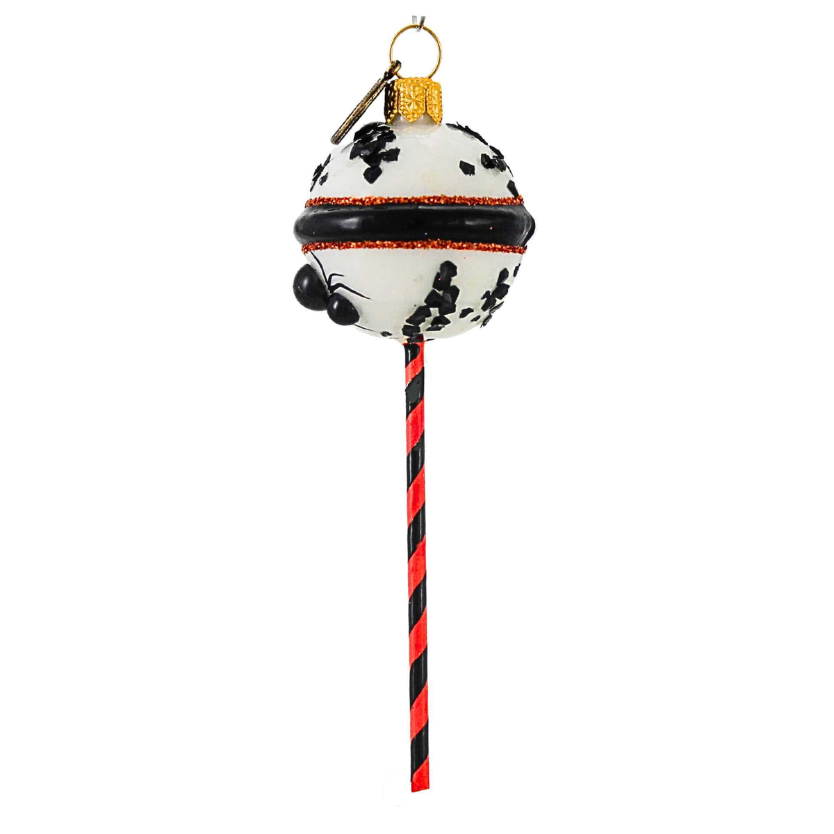 Haunt & Co Blu Bom Black White Spider Cake Pop Glass Ornament Halloween Sweets 2022135