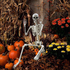 Haunt & Co 35" Halloween Skeleton Decoration - 3 ft Body with Posable Joints