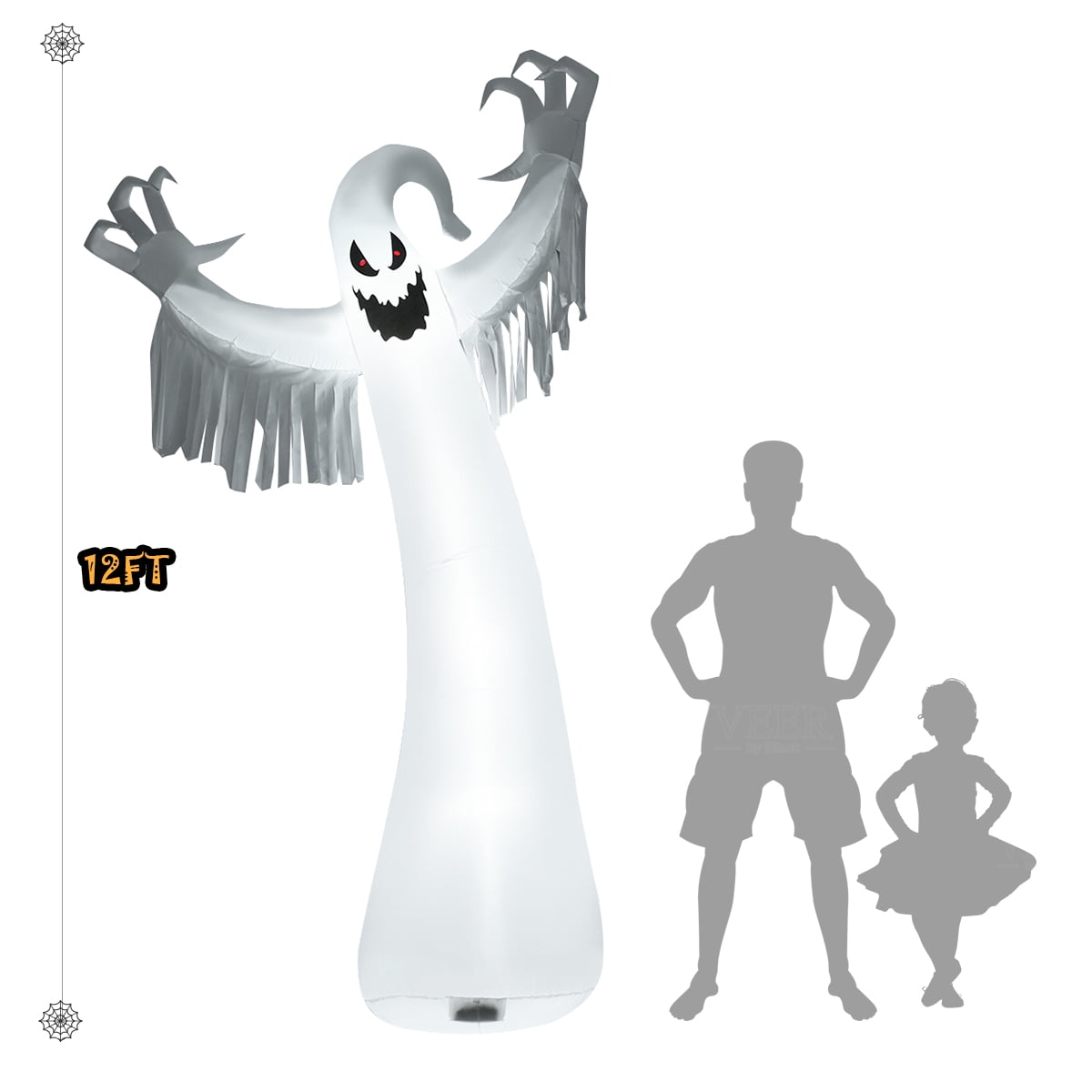 Haunt & Co Topbuy Ghost Blow Up Halloween Outdoor Yard Inflatable, with LED Lights 12'