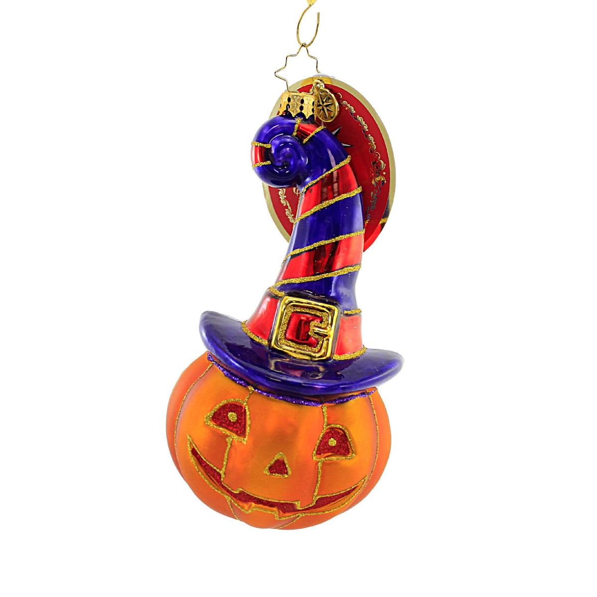 Haunt & Co Bewitching Jack O Lantern - 1 Glass Ornament 6 Inch, Glass - Ornament Halloween Pumpkin 1021077