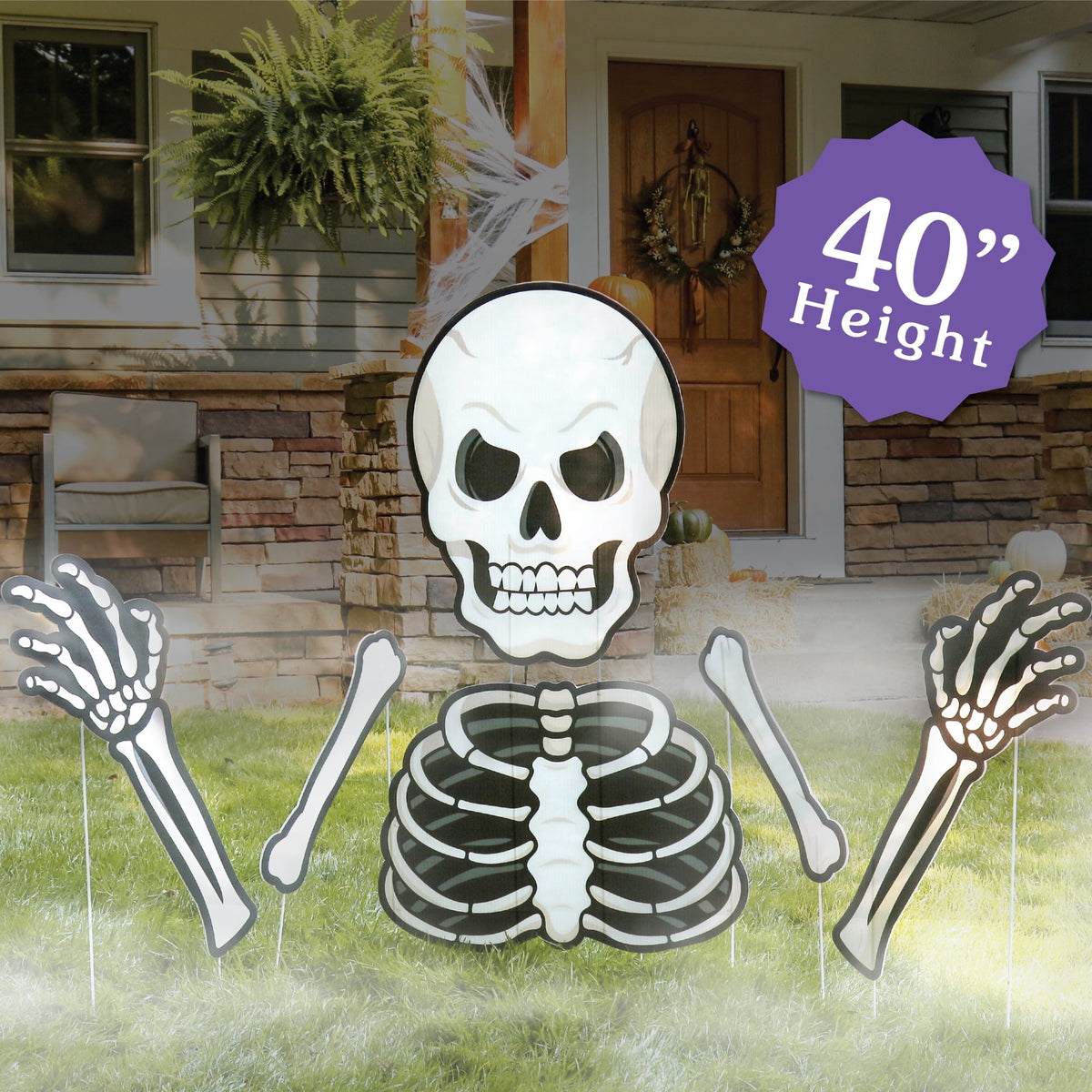 Haunt & Co Big Dot of Happiness Scary Skeleton - Big Skeleton Yard Sign Outdoor Lawn Decorations - Halloween Party Yard Signs