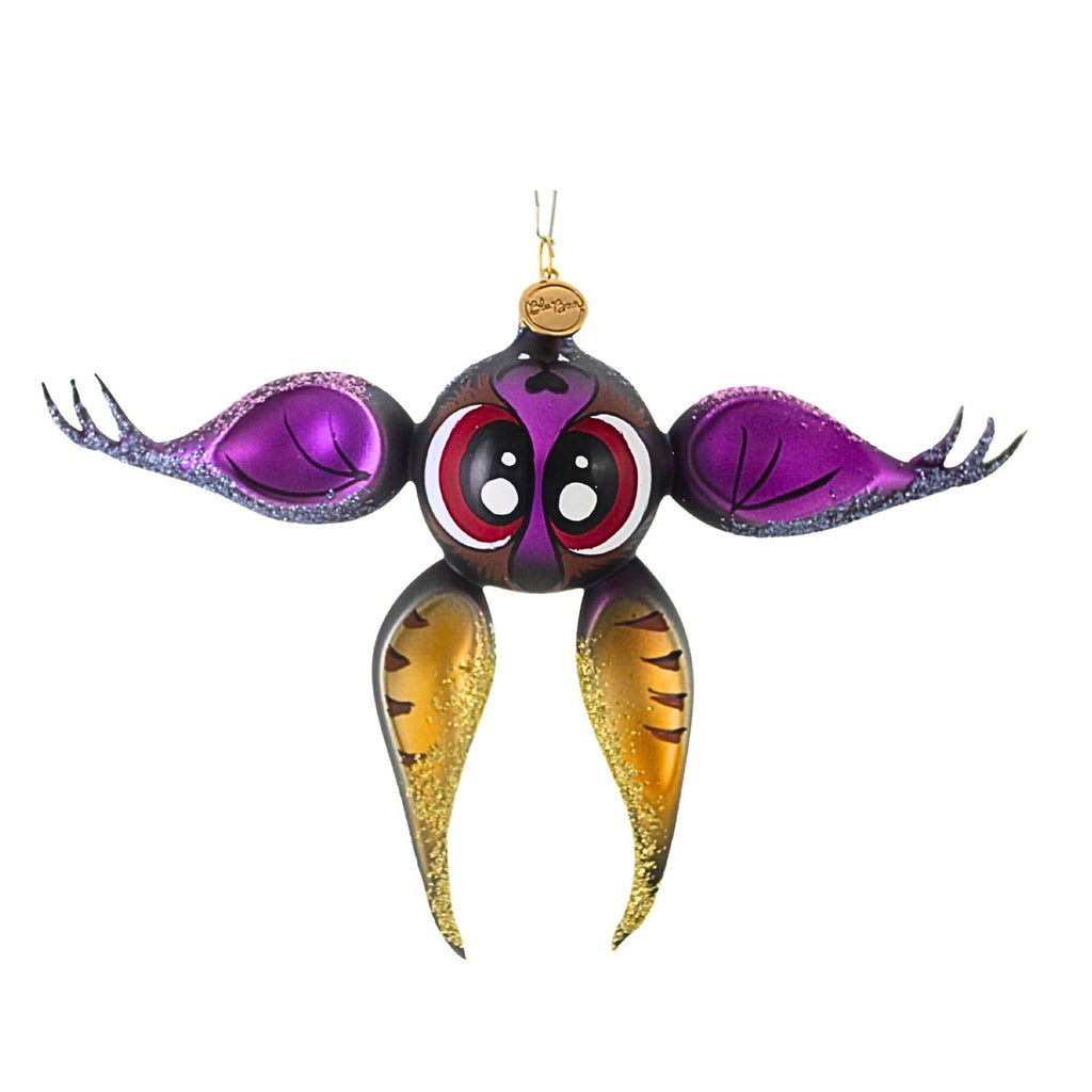 Haunt & Co Blubom 4.25In Midnight Amethyst Bat, Glass, Ornament Halloween 2022120H