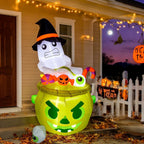 Haunt & Co Thanksgiving Inflatable Turkey 5FT Blow up Outdoor Thanksgiving Inflatables Decoration with LED Lights for Holiday Party Yard Garden