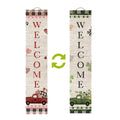Haunt & Co Briarwood Lane Valentine's Double Sided Reversible Pine Porch Leaner 47x9.5 Holiday Pickup Trucks For Valentine's Porch Leaner