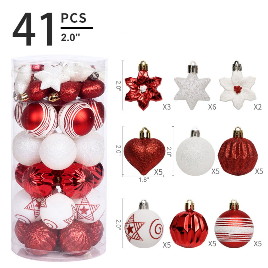 Haunt & Co Christmas Balls - Christmas Tree Decoration Ornaments Shatterproof Hanging Balls for Birthday Halloween Holiday Wedding Decorations Set of 41 pcs