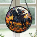 Haunt & Co Christmas Gift Box - Knight Halloween Stained Glass Hanging Ornament - Reindeer & Bells Christmas Tree Decor, Holiday Gift for Mom, Dad, Friends, Family