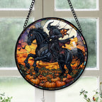 Haunt & Co Christmas Gift Box - Knight Halloween Stained Glass Hanging Ornament - Reindeer & Bells Christmas Tree Decor, Holiday Gift for Mom, Dad, Friends, Family