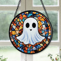 Haunt & Co Christmas Gift Bundle - Halloween Vampire Ghost Orange Blues Spooky Stained Glass Hanging Ornament - Merry & Bright Xmas Tree Decor, Holiday Gift for Family & Friends