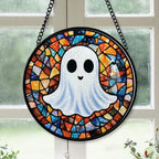 Haunt & Co Christmas Gift Bundle - Halloween Vampire Ghost Orange Blues Spooky Stained Glass Hanging Ornament - Merry & Bright Xmas Tree Decor, Holiday Gift for Family & Friends