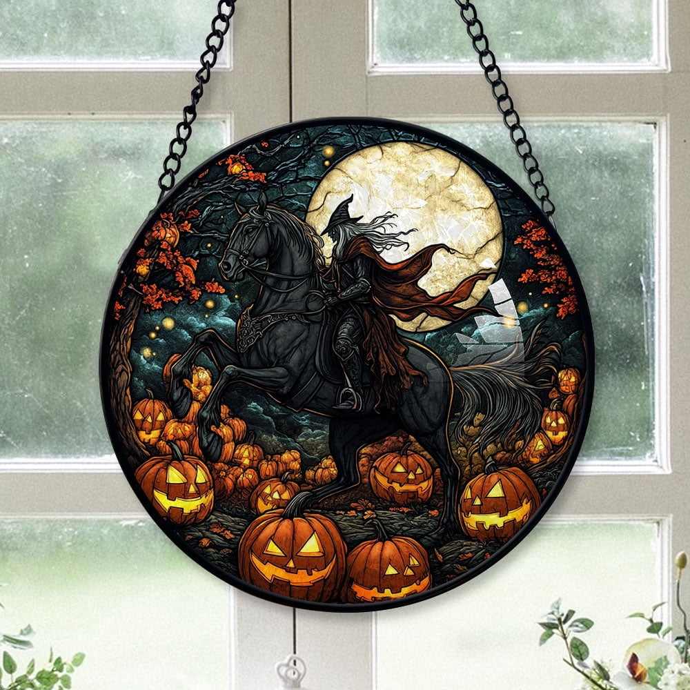 Haunt & Co Christmas Gift Bundle - Knight Halloween Xmas Stained Glass Hanging Ornament - Warm White Lights Tree Decoration, Gift for Family & Friends, Keepsake 2025