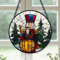 Haunt & Co Christmas Gift - Christmas Wooden Nutcracker Halloween Christmas Stained Glass Hanging Ornament - Evergreen Holiday Tree Decoration, Gift for Family & Friends
