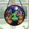 Haunt & Co Christmas Gift Idea - Halloween Pumpkin Gothic Halloween Spooky Stained Glass Hanging Ornament - Classic Christmas Tree Decoration, Holiday Gift for Dad, Mom, Friends, Family