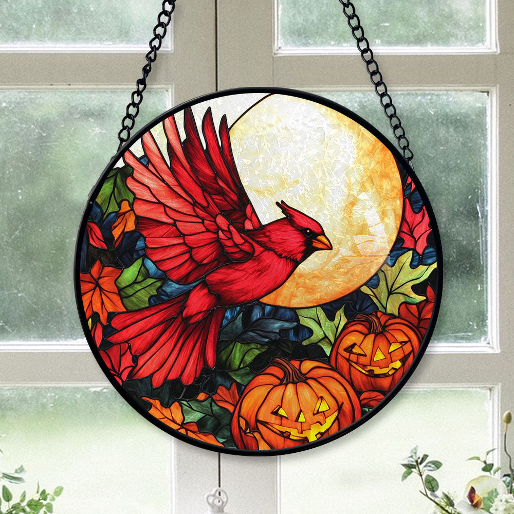 Haunt & Co Christmas Gift Set - Halloween Cardinal Christmas Stained Glass Hanging Ornament - Durable Glossy Tree Decor, Xmas Gift for Family & Friends, 2025 Edition