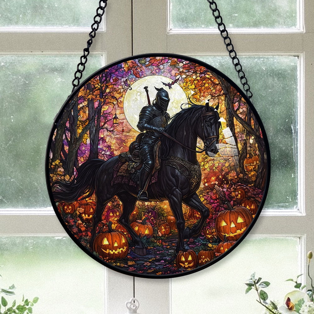Haunt & Co Christmas Gift Set - Knight Halloween Christmas Stained Glass Hanging Ornament - Snowflake-Inspired Holiday Tree Decoration, Gift for Family & Friends, 2025 Edition