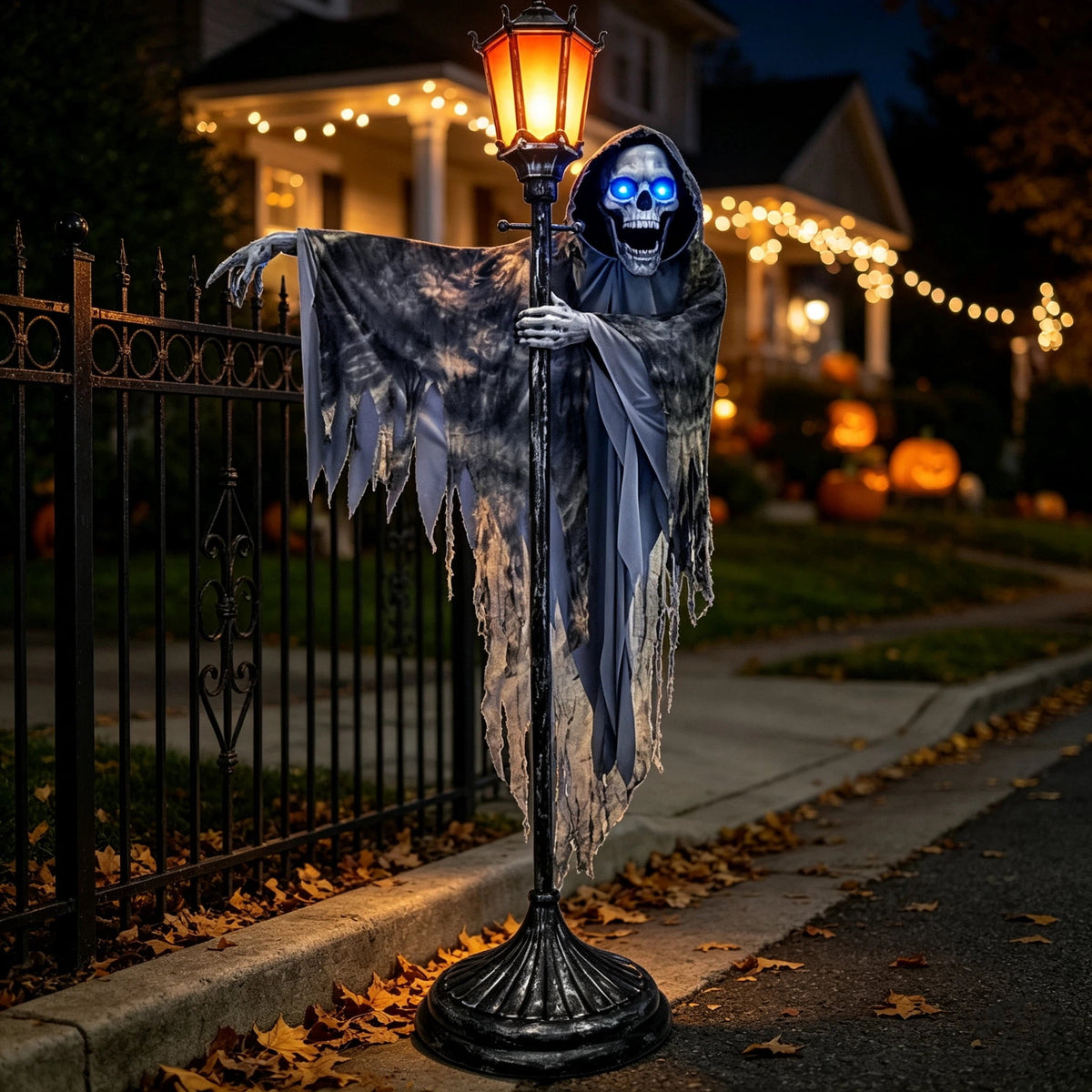 Haunt & Co Clearance Halloween Decorations Skeletons, Giant Ground Breaking Skeleton with LCD Eyes, Spooky Haunted Home Halloween Decorations Outdoor for Yard, Patio & Front Porch