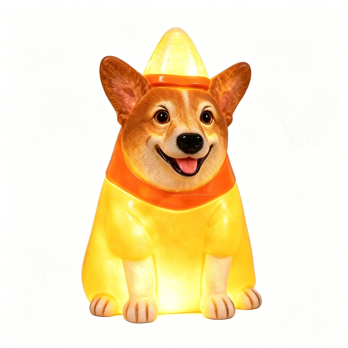 Haunt & Co Clearance! Halloween Ghost Dog Statue with Pumpkin Candy Bowl, 14" LED Ghost German Shepherd Blow-Molded Figurine Outdoor, Halloween Candy Holder Decoration Gift for Porch Yard Patio Indoor