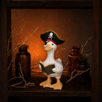 Haunt & Co Clearance! Witch Goose Figurine with Hat and Cape, Halloween Porch Goose Statue 11.8", Resin Lawn Goose Decor
