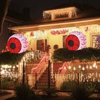 Haunt & Co Costway 2 Pack 3 FT Halloween Inflatable Eyeballs w/ Air Blower & Red LED Lights