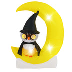Haunt & Co Costway 4.3 x 5.1 ft Inflatable Owl on Moon LED Lighted w/ Large Moon & Wizard Owl w/ Stakes & Sandbags
