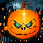 Haunt & Co Costway 4 FT Halloween Inflatable Pumpkin Large Blow up with Build-in LED Light